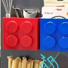 New RED  📦 LEGO Storage Bin For Minifigure Block Box Products MAGNETIC  4x4.5