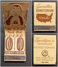 Feature Display Matchbook Jeanette's Donutorium San Francisco CA picture