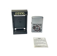 Vintage 2002 Trucker Truck Driver Collage Chrome Zippo Lighter NEW USA picture