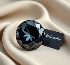 2 Ct Fancy Black VVS1 Lab Grown Diamond Round Cut Premium Quality Gemstone picture
