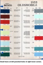 1955 OLDSMOBILE Automobile Paint Chip Colors - VERY GOOD picture