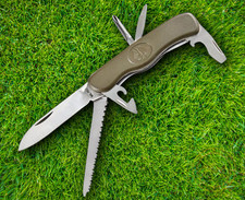 Mil-Tec M2000 Pocket Knife Stainless Steel Blade OD Green Plastic Handle 4658 picture