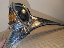 1951 DeSoto Conquistador Hood Ornament Amber Lucite Face Original OEM Mopar picture