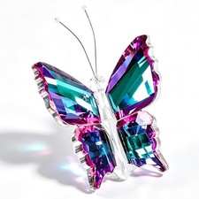 Aurora Iridescent K9 Crystal Butterfly Figurine with Faceted Base, 2.4×1.8in ... picture