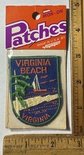 Vintage Virginia Beach Iron On Patch Voyager Travel Souvenir Sailboat Beach picture