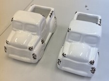 2 Pack Ceramic Planter pot Classic Vintage Country Truck White picture