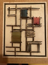 Vintage Mid Century Brutalist Nail Handmade Hanging Wall Art  by Dallas Galbrait picture
