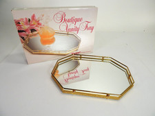 Vintage Karew Vanity Octagonal Mirror Tray 9x14