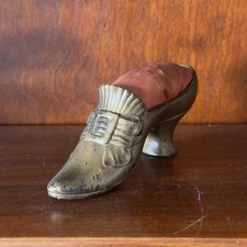 Vintage Metal Victorian Shoe Pin Cushion picture