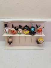 Vtg Spun Cotton Wadding Doll Head Cake Picks Japan Halloween Party Display Lot picture