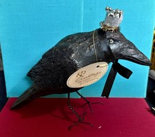 Rare 12” By KD Vintage 2003 Halloween Raven Crow Black Bird With Crown New picture