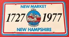 1727 1997 New Market New Hampshire Booster License Plate 250th Anniversary picture