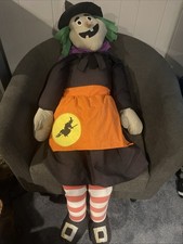 Lillian Vernon Vintage Witch Halloween Seasonal Life size Plush Decor  picture