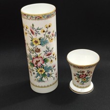 Vintage Coalport Bone China Ming Rose Vases 7