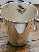 Vintage Los Castillo Taxco Silver Plate Ice Bucket Inlaid Abalone Shell Fish picture