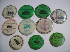 Lot of 10 Vintage STEAM THRESHING SHOWS 1960's PIN-BACK BUTTONS MN SD IA MT picture