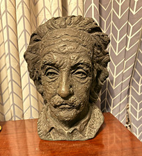 Vintage 1962 Austin Productions Albert Einstein Bust Sculpture 13” MCM Signed picture