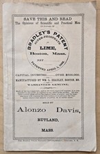 c1869 Bradley's Patent Phosphate Lime Brochure Boston MA Alonzo Davis Rutland MA picture