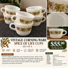 Vintage Corning Ware Spice of Life Cups Set of 6 picture