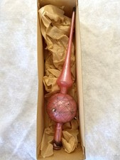 Vintage German LIGHT PINK Mercury Glass Christmas Tree Topper Wire Wrapped picture