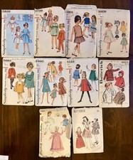 VTG 1960's Lot of Girl Clothing Patterns Most Size 4 & Tammy Doll Matching Dress picture