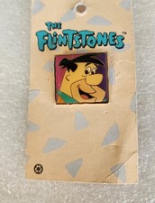 THE FLINTSTONES FRED FLINTSTONE HANNA-BARBERA  SILVER HEAD CLASP PIN FREE SHPG picture