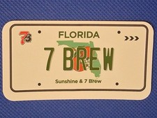 7 Brew license plate Sticker FLORIDA New Sunshine & 7 Brew  picture