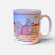 Vintage The Far Side Mug Dinosaurs Brain Stem Storming Session Gary Larson picture