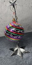 RARE - Christopher Radko Ivy Swirl Purple and Gold Ball Bauble Ornament  5” picture