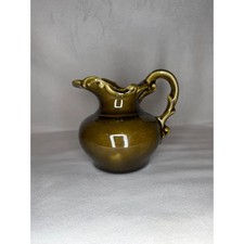 Vintage 1970s Avocado Green Ceramic Creamer Pitcher 5