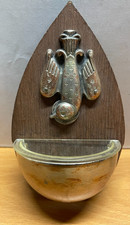 Wooden Catholic Holy Spirit Holy Water Font | Made in Germany picture