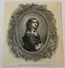 1876 magazine engraving ~ ECCENTRIC QUEEN CHRISTINA of Sweden picture