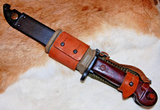 Vintage Romanian Rifle Knife Bayonet w/ Scabbard & Frog - Mint Unissued picture
