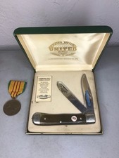 United Boker Pocket Knife Combat Veteran UC913 Solingen Germany & Vietnam Medal picture