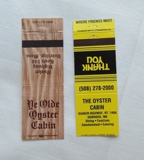 2 VINTAGE  (THE) YE OLDE OYSTER  CABIN   UXBRIDGE MA  MATCHBOOK COVERS picture