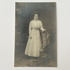 Antique RPPC Real Photograph Postcard Beautiful Ghostly Young Woman In White picture