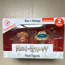 Kidrobot Ren & Stimpy Nickelodeon Vinyl Figurines 2-Pack Cartoon TV Characters picture