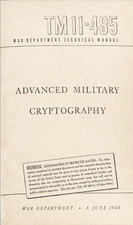 115 Page June 1944 TM 11-485 ADVANCED MIL CRYPTOGRAPHY Technical Manual on CD picture