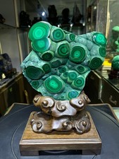 10.12LB Rare Natural malachite quartz crystal Mineral Specimen +stand picture