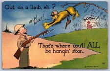 DS1/ Patriotic Postcard c1940s Anti-Japan WWII Soldier Comic Adolf Hitler 115 picture