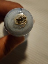 Mouth Blown Antique Pale Lilac Blue Glass Sewing Darner 5 3/4 inch Nice Shape picture