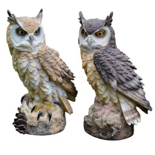 Vintage Great Horned Owl Resin Figure 7