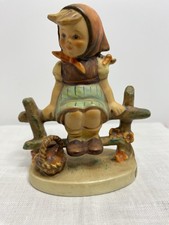 Vintage Goebel Hummel “Just Resting” Girl Sitting on Fence Porcelain Figurine112 picture