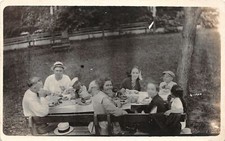 J7/ Lincoln Nebraska RPPC Postcard c1920s Family Picnic at Park 85 picture