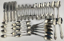 Vintage Oneida Brahms Stainless Flatware 50 Pcs Forks Spoons Knife Serving Spoon picture