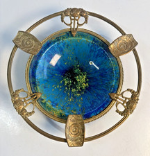 Antique French Paul Milet Bronze or Brass Mounted Ashtray Bowl Jewelry MP Sevres picture