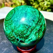1.5LB Natural malachite ball quartz crystal energy ball reiki healing picture
