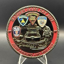 UW Badgers - Wisconsin State Patrol - Madison Police Challenge Coin - Serialized picture