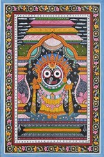 Authentic Indian Handicraft Wall Art - Handmade Hindu Lord Jagannath Home Decor picture