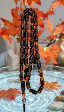 Natural Vintage Germany  Cherry Amber 39 سبحة مسكي خام الماني انتيك شوائبي picture